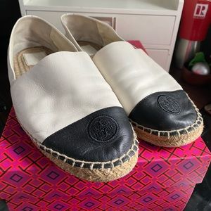 Tory Burch White Color Block Espadrille size 11